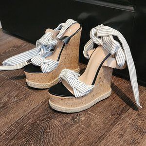 Ankle lace up wedges